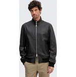 Pánská kožená bunda BOSS Black H-Moiner 50543899 černá Velikost: 46