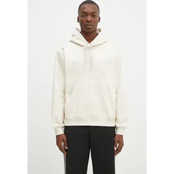Pánská mikina Mikina adidas Originals Hooded Sweat pánská, béžová barva, s kapucí, s aplikací, JN5969, L, 80X