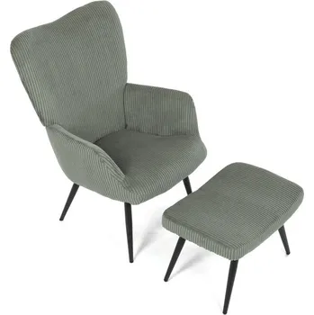 Křeslo Křeslo s taburetem zelená AK-L7285