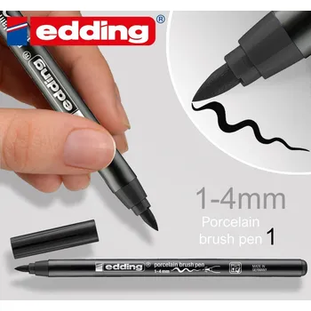 Vypalovací barva na PORCELÁN Fix (popisovač). Šířka 1-4mm odstín č.1 Černá.