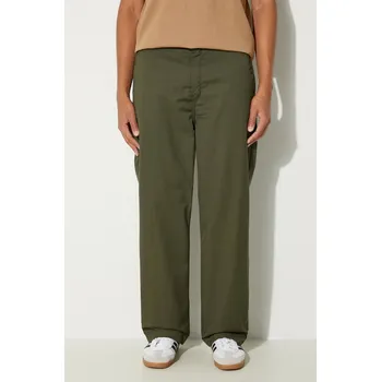 Pánské kalhoty Kalhoty Carhartt WIP Craft Pant pánské, zelená barva, jednoduché, I027965.66602, 34, 87X