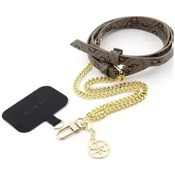 Guess Crossbody Popruh PU 4G Chain with Charm Gold/Brown