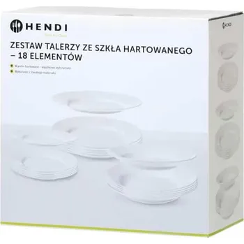 Talíř Sada talířů z tvrzeného skla - 18 ks | Hendi 795224