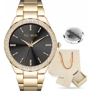 Hodinky Dámské hodinky Paul Lorens CARMEN zlaté - elegantní hodinky se zirkony a s gravírováním