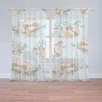 Záclona Sablio Záclony Lenochodi na větvi: 2ks 150x250cm