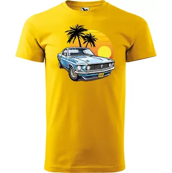 Pánské tričko Sablio Tričko s potiskem Car Sunshine - žluté L
