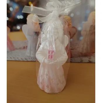Svíčka Svíčka andílek s lucernou růžová 10cm