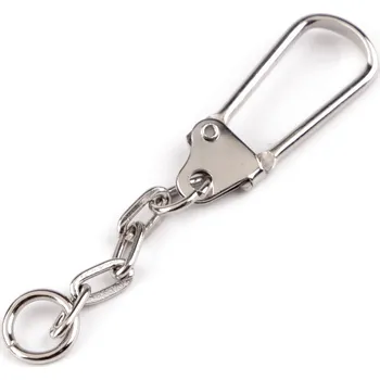 Kovová karabina s řetízkem, Balení 10 ks, Varianta nikl