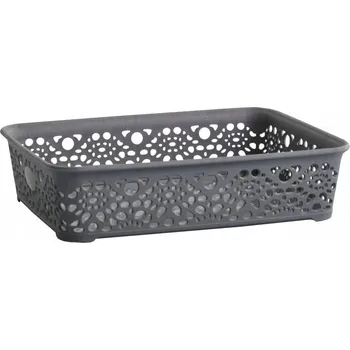 Obraz Košík MONAKO S 26x20x6cm plastový, METALICKÁ šedá
