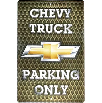 Plechová cedule Plechová cedule Chevy Trucks Parking NEW 45 cm x 30 cm