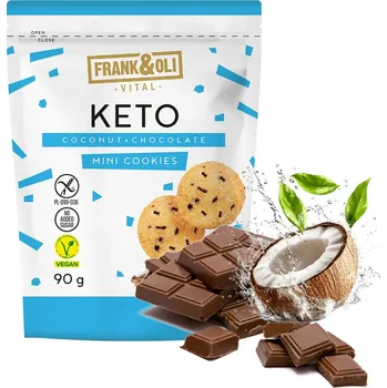 Keto kokosové sušenky s čokoládou, bez cukru a lepku 90g Frank&Oli