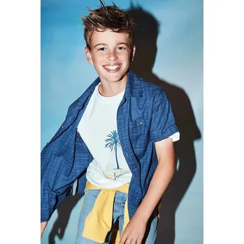 Chlapecká košile Dětská košile Mayoral tmavomodrá barva, 6139 6139.7D.Junior.PPYA 59X, vel. 128