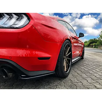 Tuning Maxton Design boční difuzory pod zadní nárazník pro Ford Mustang Mk 6 Facelift, černý lesklý plast ABS
