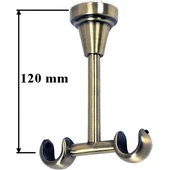 Příslušenství pro garnýž Konzole stropní dvouřadá pro tyč 19mm mosaz