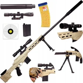 PUŠKA ODSTŘELOVACÍ LASER LUNETA PISTOLE NA KULIČKY ODSTŘELOVACÍ PUŠKA + 800 ks KULIČEK