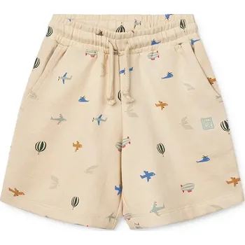 Dětské bavlněné šortky Liewood Gram Printed Sweatshorts béžová barva, vzorované, LW19864 08X, vel. 140