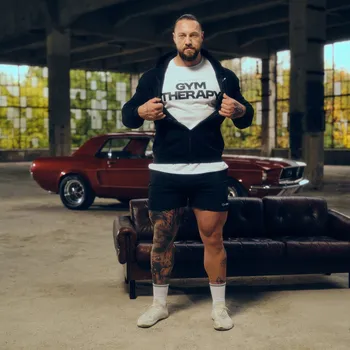 Pánská mikina GymBeam Mikina se zipem Zone Black XL