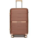 British Traveller Hnědý prémiový plastový kufr s TSA zámkem "Diamant" - L (65l) 229502910