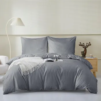 Povlečení Povlečení 140x200cm grafitově šedá 100% Bavlna Damašek + 1 povlak na polštář 70x80cm