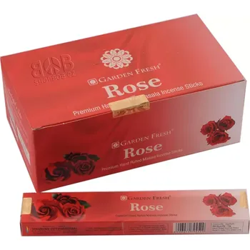 Vonná tyčinka Karton Garden Fresh Rose indické vonné tyčinky 12 krabiček. Množstevní sleva.