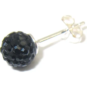 Náušnice Stříbrné náušnice na puzetku 925/1000 - černá (925/1000)