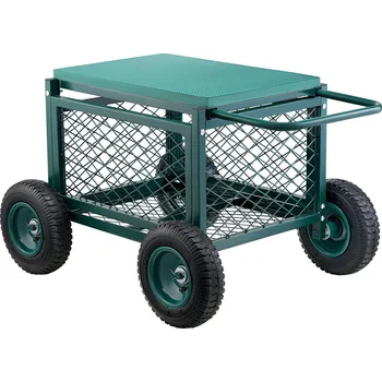 Zahradní vozík Vevor Zahradní vozík se sedadlem, kovový, na kolečkách, nosnost 181 kg