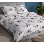 Bavlněné ložní prádlo 160x200 bílé fialové květy na zip 4889 A KARO Bavlna Max 225888350
