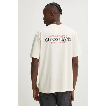 Pánské oblečení Bavlněné tričko Guess Jeans M4BI75.K8FQ4 béžová 08X, vel. XL