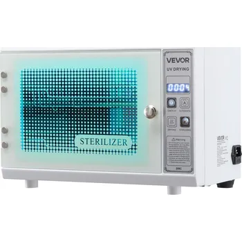 UV sterilizátor Vevor Čistící box na nehtové nástroje 12L, časovač, 185nm, tvrzené sklo