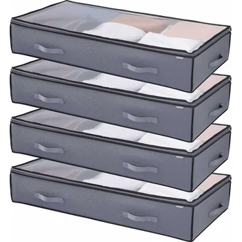 Úložný box Vevor Úložné boxy pod postel s průhledným víkem 996×500×180 mm 90 l 4 ks