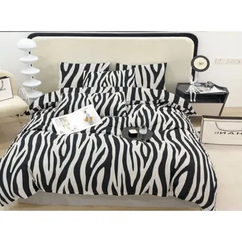 Povlečení Sada povlečení 200x220 cm s povlaky na polštáře, Čistá bavlna pro pohodlí, Vzor zebra