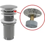 ALCADRAIN Výpust umyvadlová Alcadrain chrom CLICK/CLACK 5/4" celokovová s přepadem, velká zátka A392C A392C