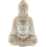 Šedý teracottový svícen budha na čajovou svíčku - 13*11*21 cm 99329765
