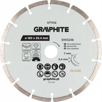 Řezný kotouč DIAMANTOVÝ ŘEZNÝ KOTOUČ na beton a cihly, SEGMENTOVÝ, 180 mm, pro suché řezání