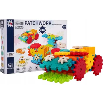 ostatní stavebnice Barevná Sada Stavebních Stavebnice STEAM 51 dílů Vafle Pro Děti