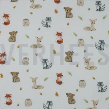 Povlečení Dětské mušelínové povlečení lesní zvířátka - 140x200 + 70x90 cm (standard)