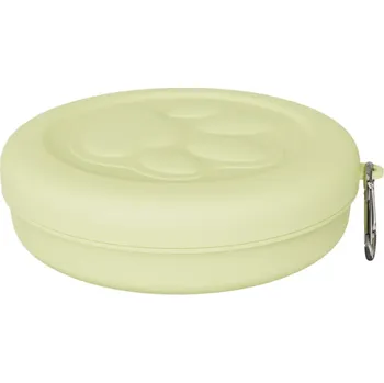 Miska pro psa Plastová přenosná miska na krmivo pro psy 14 x 4 cm Cestovní skládací miska s karabinou na vodu a granule pro domácí mazlíčky světle zelená