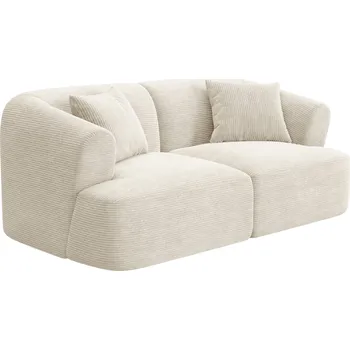 Pohovka Cosmopolitan Design Krémově bílá manšestrová dvoumístná pohovka Campi 180 cm