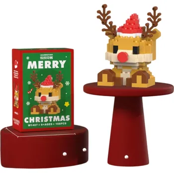 ostatní stavebnice Vánoční stavebnice Sob 6,6 x 3,6 x 6,3 cm 166 ks Mikro kostky Plastový model Mini stavebnice Vánoční dekorace