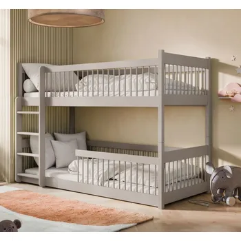 Dětská postel Dětská patrová postel s Montessori lůžkem z masivu borovice BOLEK - 200x90 cm - KAŠMÍROVÁ