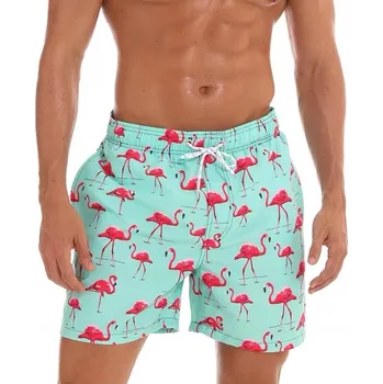 Pánské oblečení PÁNSKÉ PLAVKOVÉ ŠORTKY KRAŤASY PLAMEŇÁCI - XL