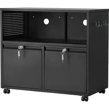 Vevor Kovová kartotéka 2 zásuvky, zámek, nastavitelné lišty A4/legal/letter