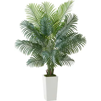 umělá květina Vevor Umělá palma areca 1829 mm v bílém květináči, vnitřní/vnější bílá