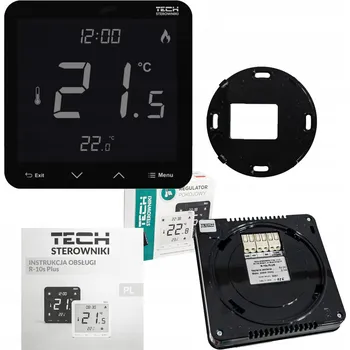 Tech R-10S plus drátový pokojový termostat černý