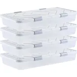 Vevor Úložné boxy pod postel 805×396×175 mm s kolečky, s víkem, 4 ks