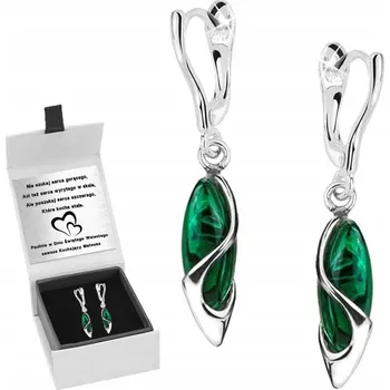 Náušnice KRÁSNÉ STŘÍBRO STŘÍBRNÉ NÁUŠNICE MALACHITEM 925