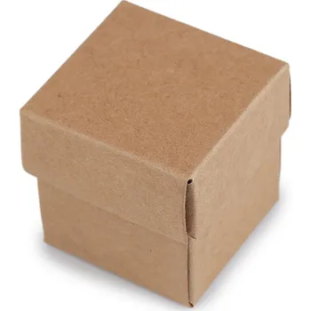 Dárková krabička Krabička na šperky 4x4 cm Varianta: hnědá přírodní, Balení: 12 ks