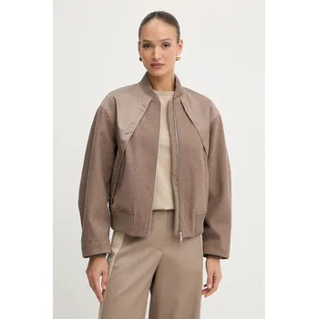 Pánské oblečení Bunda z vlněné směsi BOSS Paisie 50543411 hnědá 84X, vel. 38