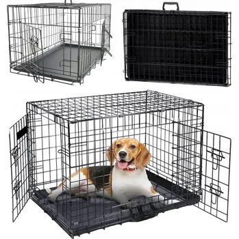 Obraz Kovová Klatka dla psa Kotec přepravka pro domácí mazlíčky, 64x43x48 S