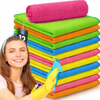 Utěrka 12x měkká utěrka hadřík do kuchyně z mikrovlákna 30x30 cm vysoká kvalita